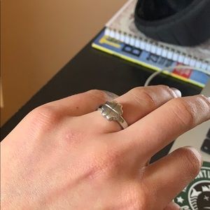 Moschino 4 leaf clover silver ring